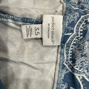 Chico’s Women’s  Straight leg Pants, with cute braided trim on legs..Size 3.5